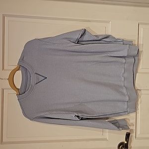 Oversized waffle knit long sleeve top